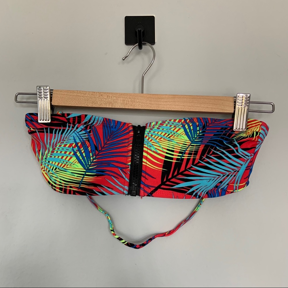 Forever 21 Bright Tropical Bandeau Bikini Top